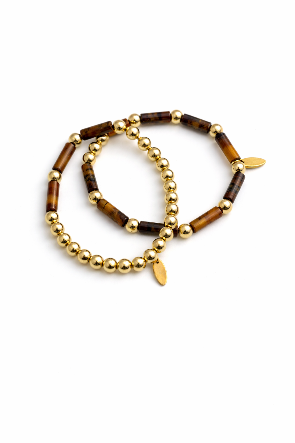 Tijgeroog gold duo armband