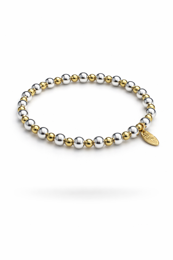 Armband goud zilver kralen 4mm 6mm