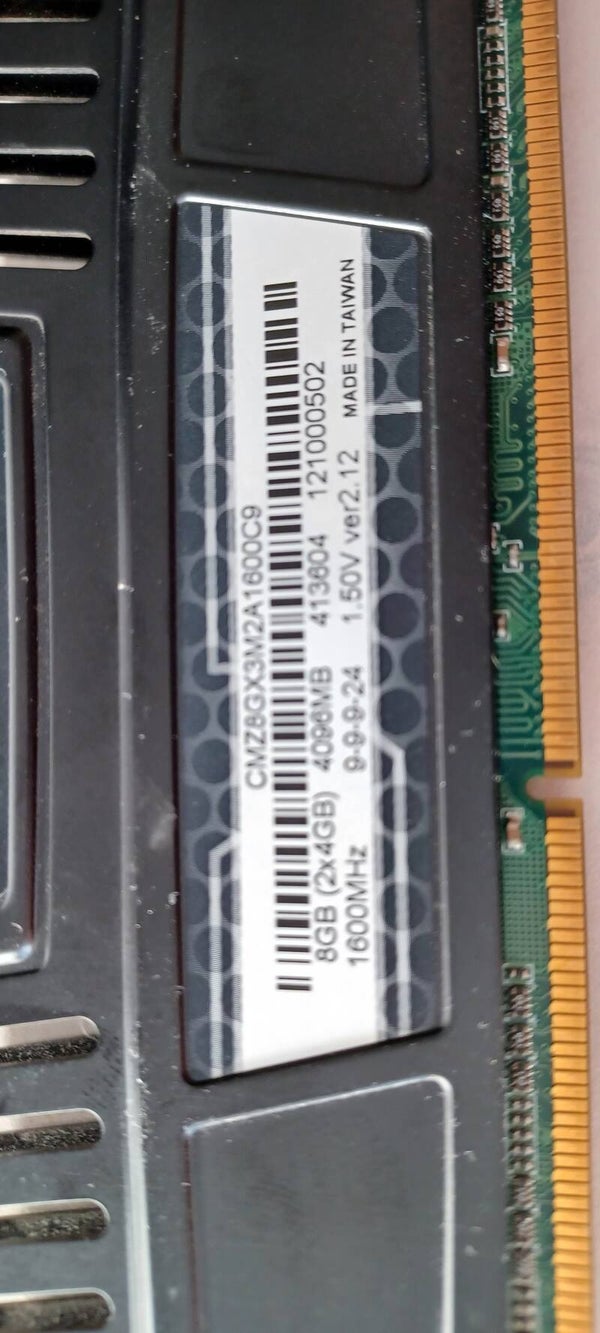 Corsair Vengeance 1600mhz DDR3 RAM 2x4gb