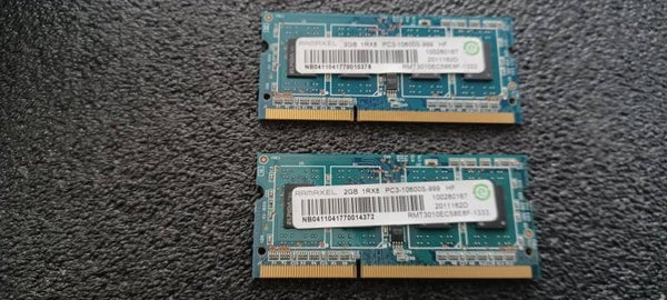 Ramaxel 2x 2gb PC3 10600s ddr3 geheugen