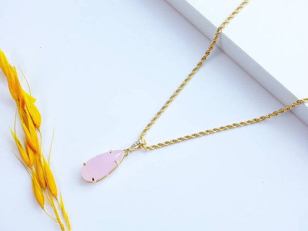 Colar Sabrina rose quartzo