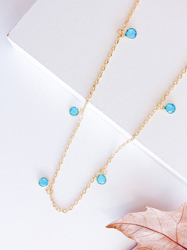 Colar zircônia azul