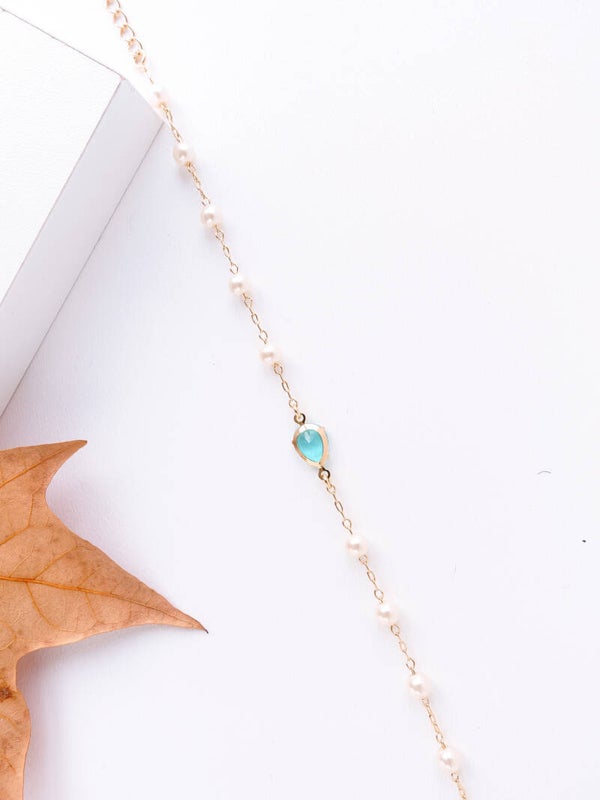 Pulseira bolinha cristal verde
