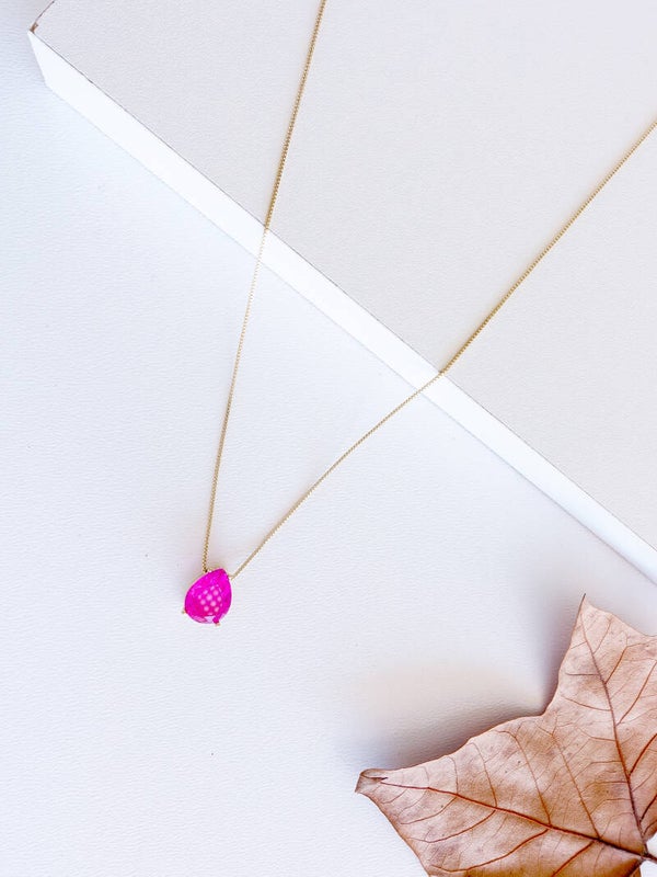 Colar gota rosa pink