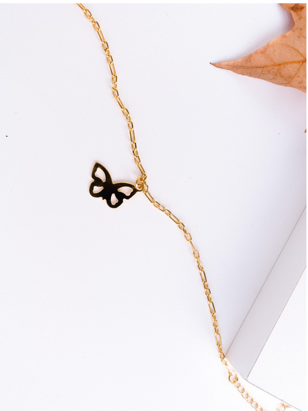 Pulseira borboleta dourada
