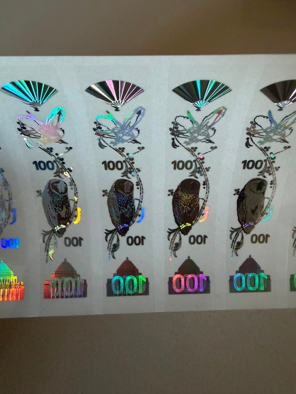 PROP $100 Hologram stickers - 1-100