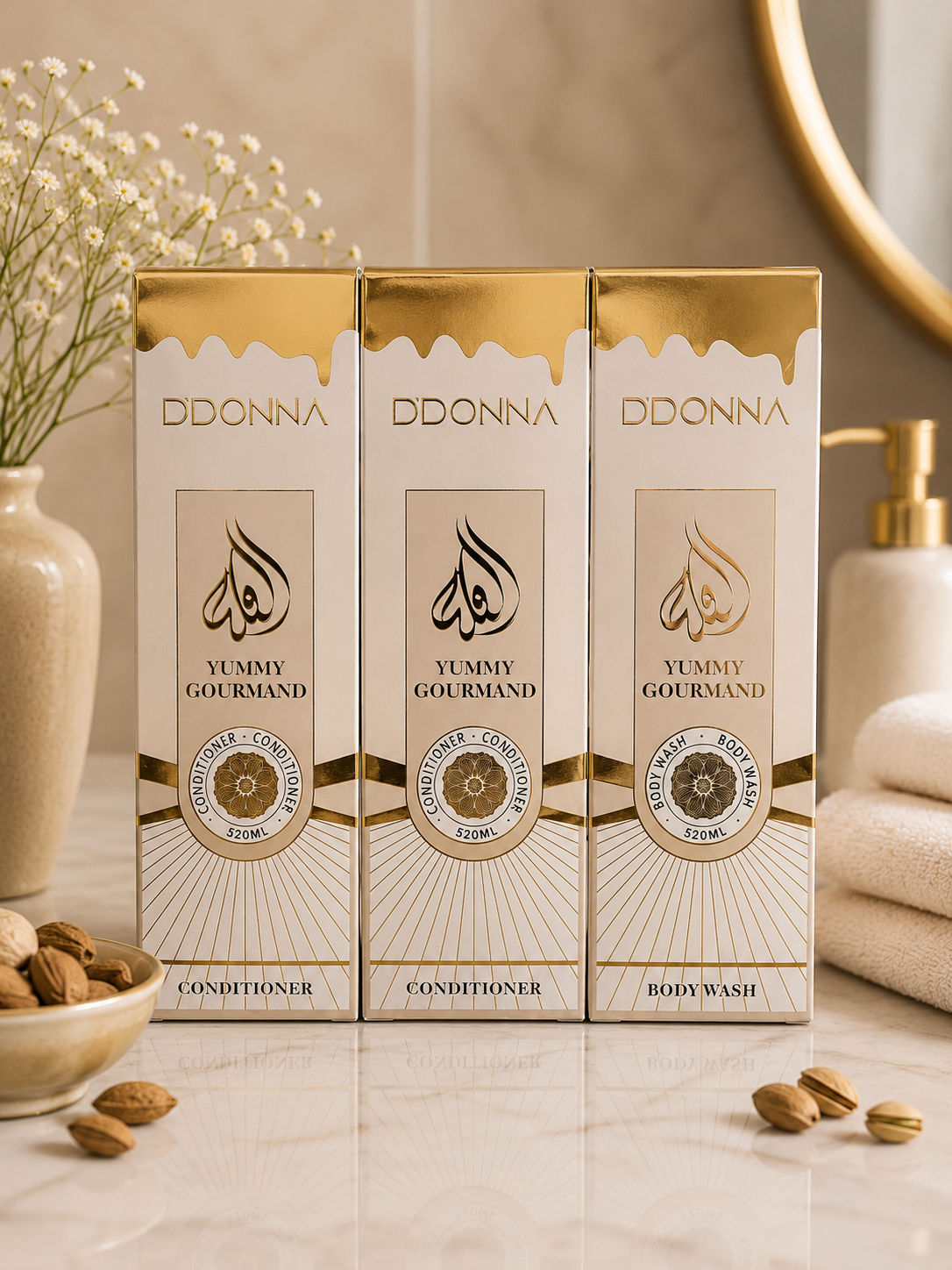 shampooing- aprés shampooing- gel douche 520ml