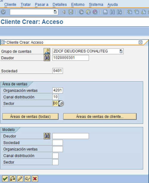 Crear cliente en SAP SD