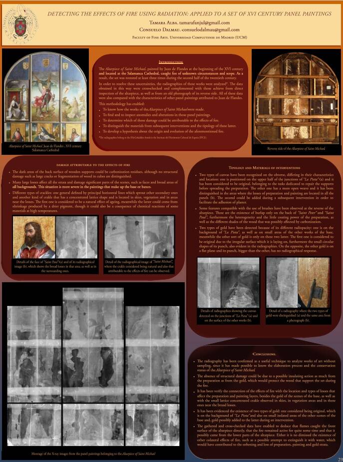 Poster congreso. Investigación sobre efectos del fuego en pintura sobre tabla