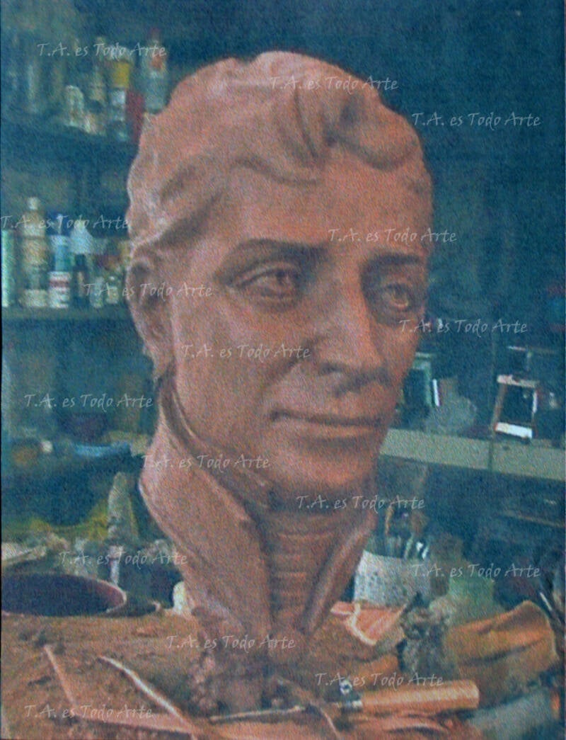 Escultura modelada en barro, por Tamara Alba