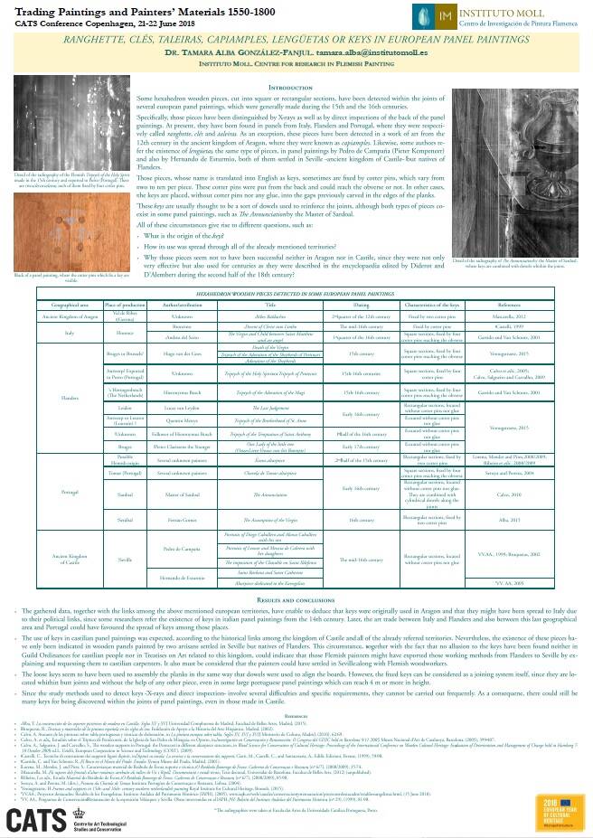 Poster Congreso. Investigación de pintura sobre tabla,  por Tamara Alba
