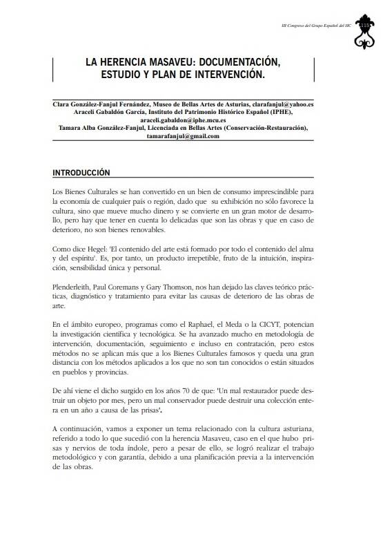 Investigación sobre pintura y colecciones. Colección Masaveu