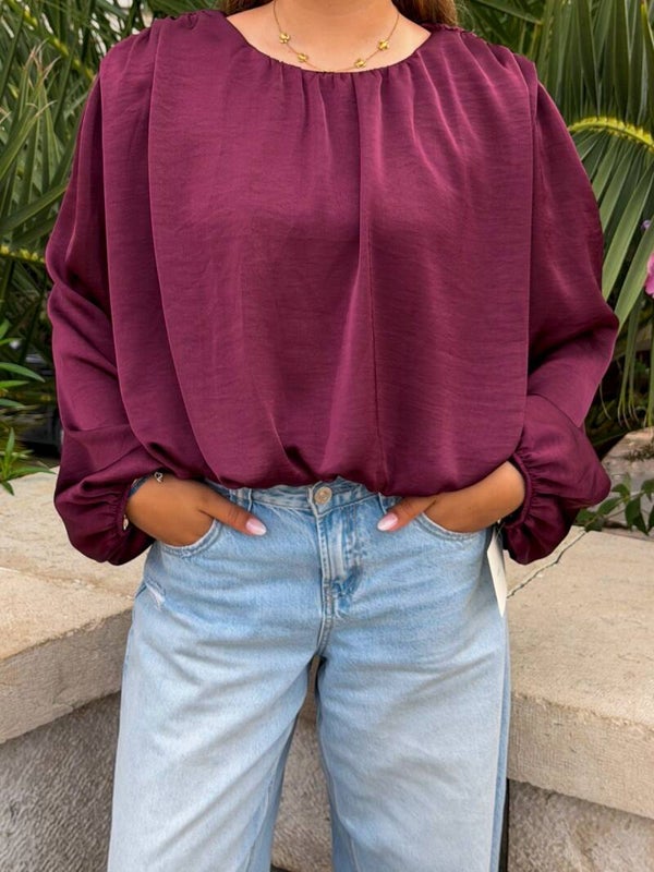 Bordeaux Balloon Blouse