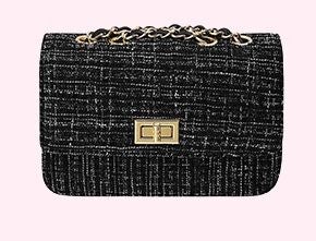 Black Chic Tweed Bag