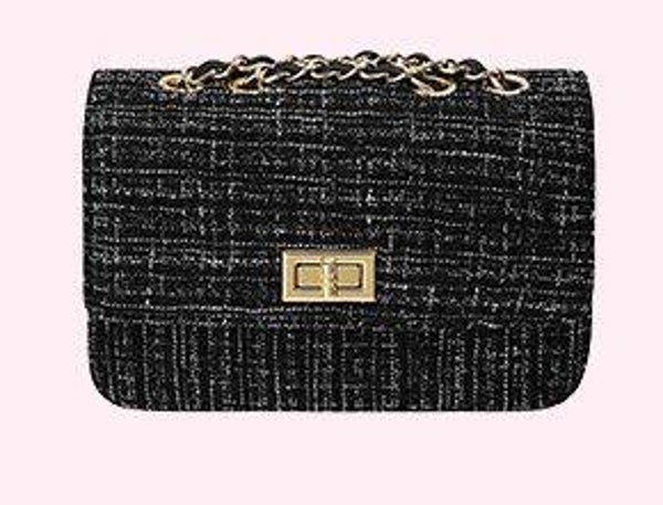 Black Chic Tweed Bag