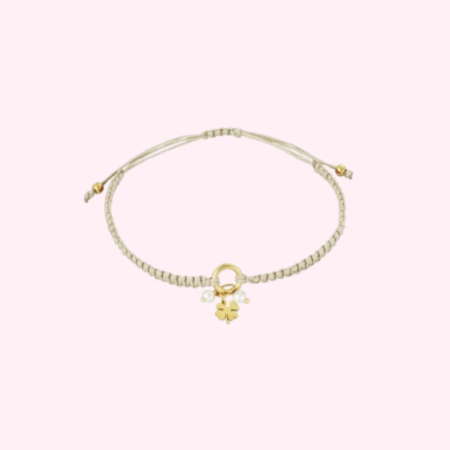 Beige Lucky Clover Bracelet