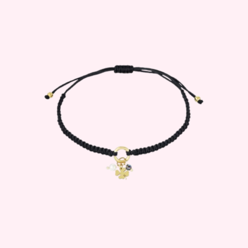 Black Lucky Clover Bracelet