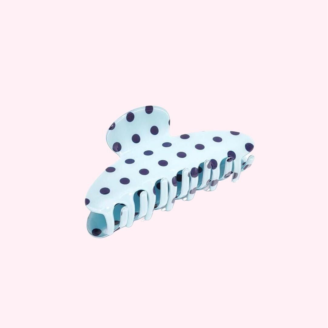 Blue Polka Dot Hair Claw
