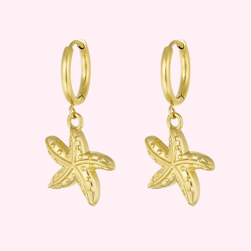 Golden Starfish Earrings