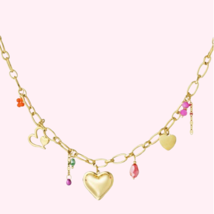 Colorful Heart Charm Necklace