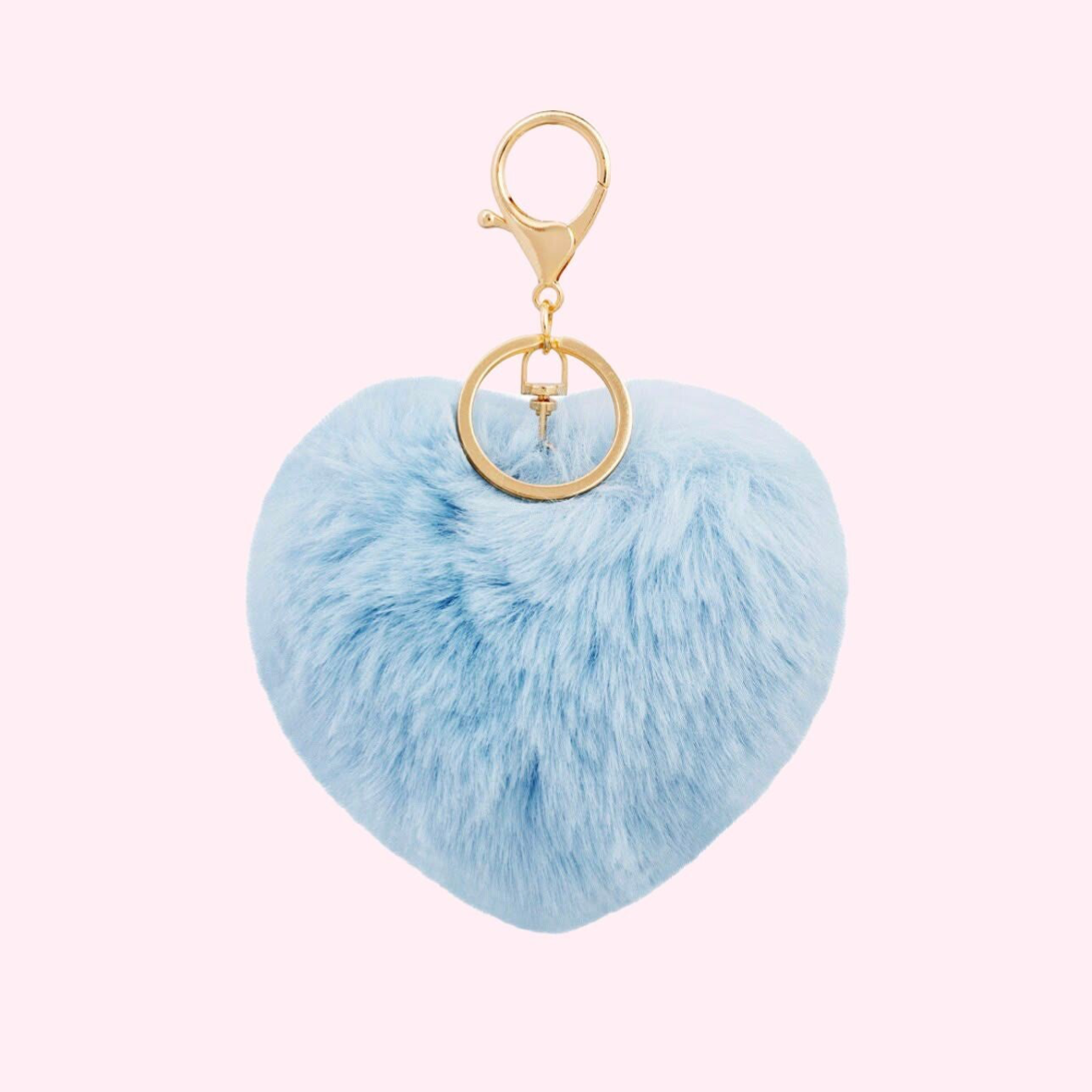 Baby Blue Fluffy Heart Keychain