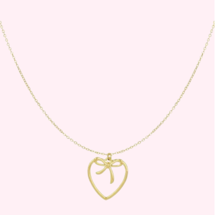 Bow Heart Necklace