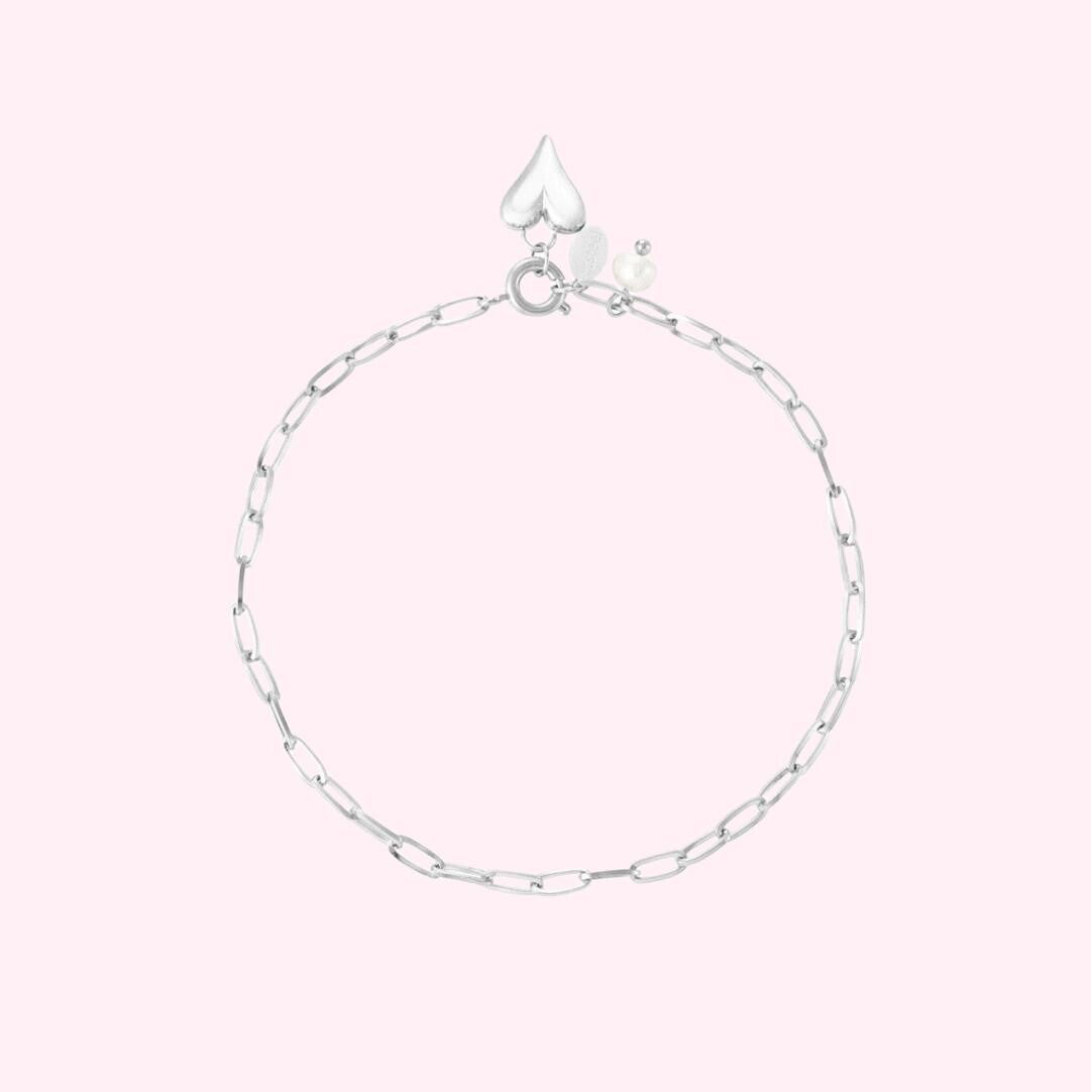 Silver Chain Heart Bracelet