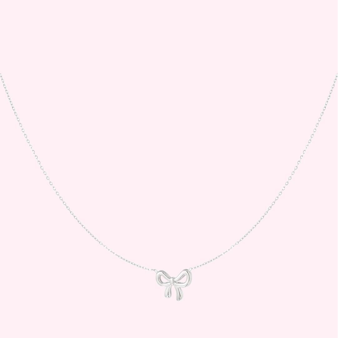 Silver Bow Necklace