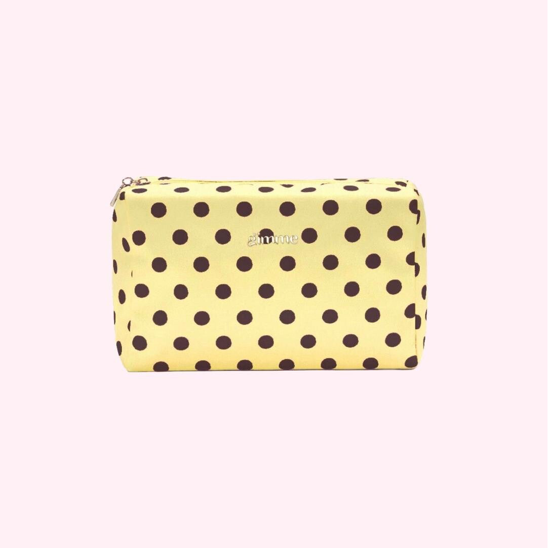 Yellow Polka Dot Make-up Bag