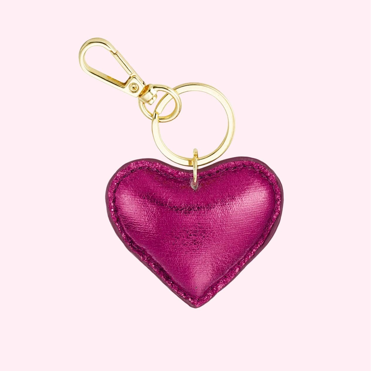 Fuchsia Heart Keychain