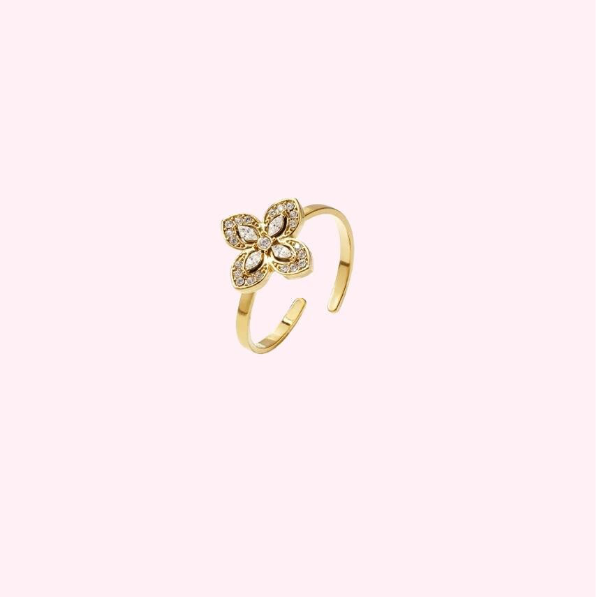 Crystal Flower Ring