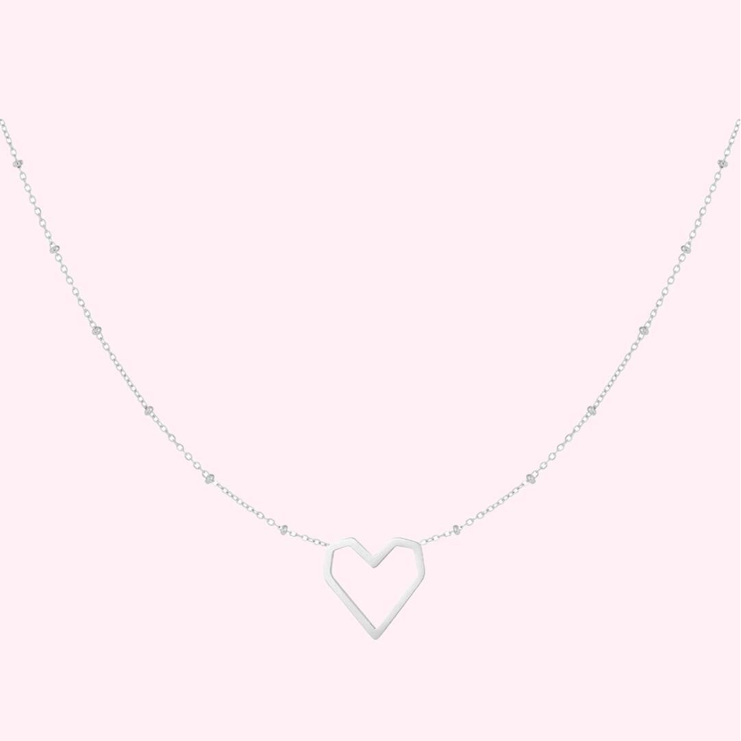 Silver Open Heart Necklace