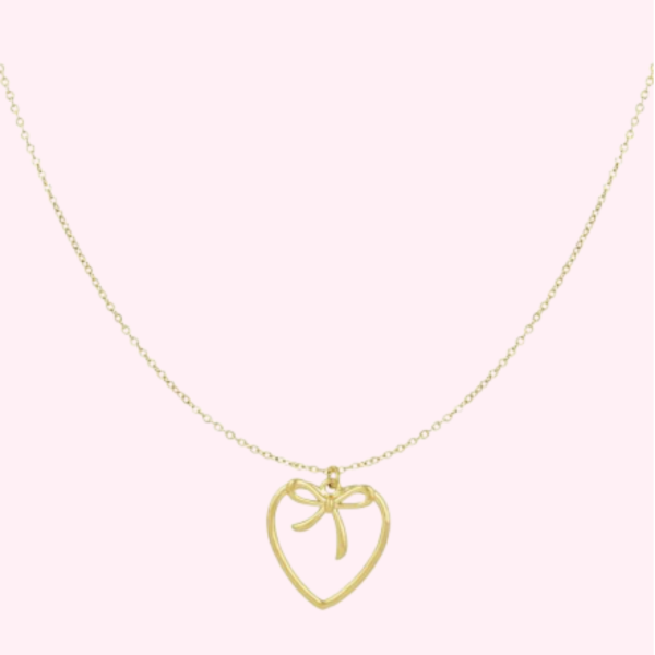 Bow Heart Necklace