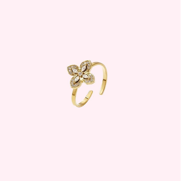Crystal Flower Ring