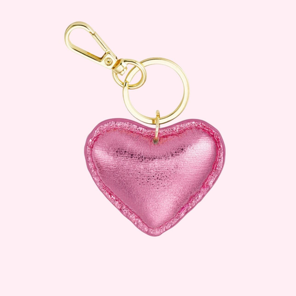 Metallic Pink Heart Keychain