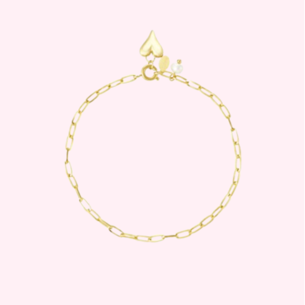 Golden Chain Heart Bracelet
