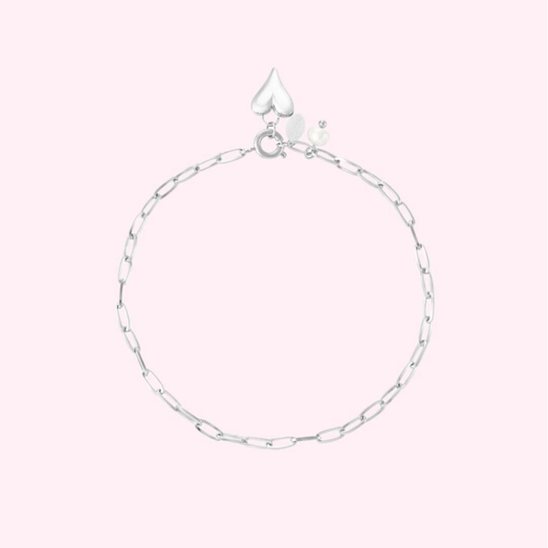 Silver Chain Heart Bracelet