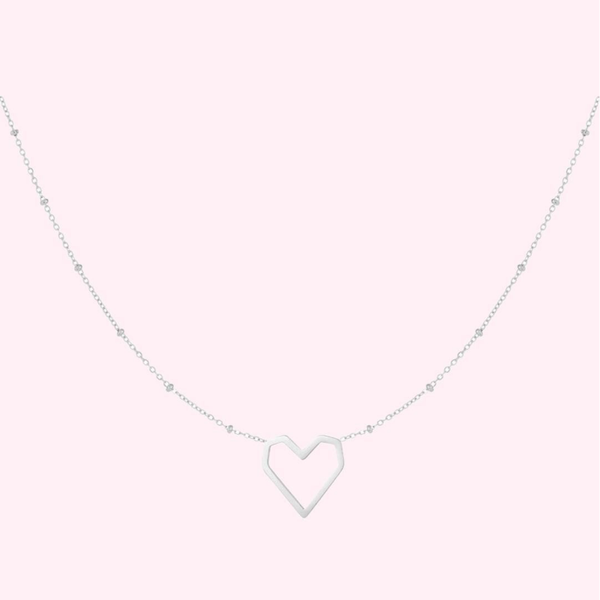 Silver Open Heart Necklace