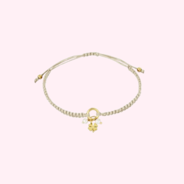Beige Lucky Clover Bracelet
