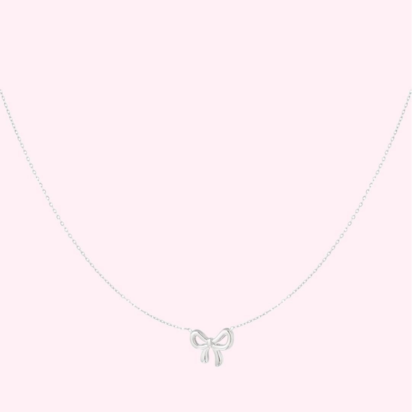 Silver Bow Necklace
