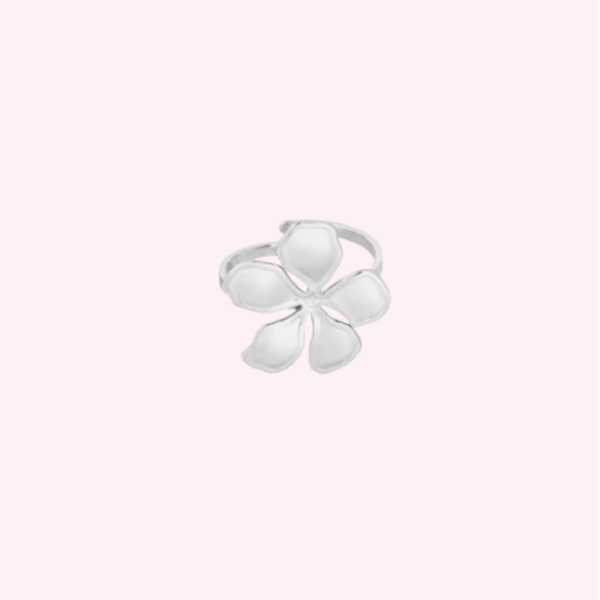 Zilveren Ring met Bloem