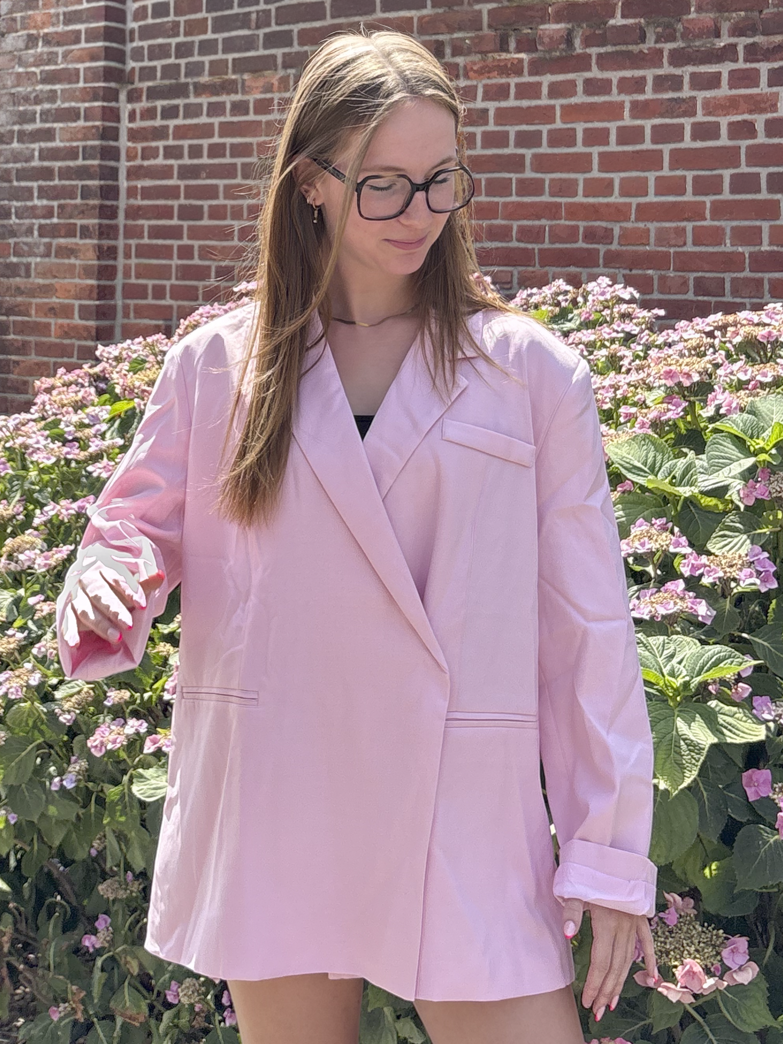 Roze oversized blazer