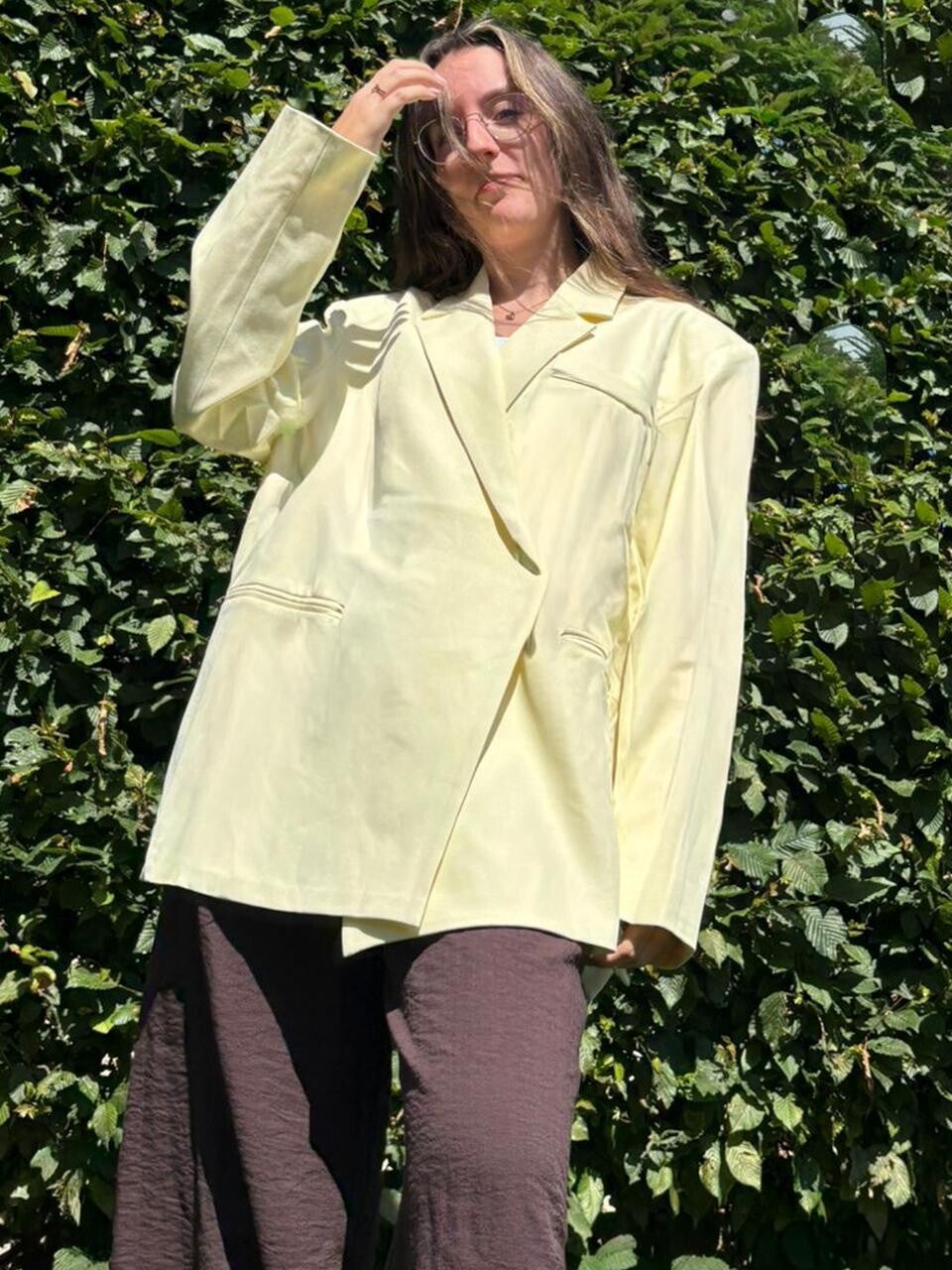 Lichtgele oversized blazer