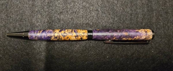Slim2 - Slimline twist pen. black ink. Purple stabilized burl. it is AMAZING.