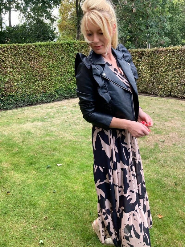 Jas, lederlook, zwart