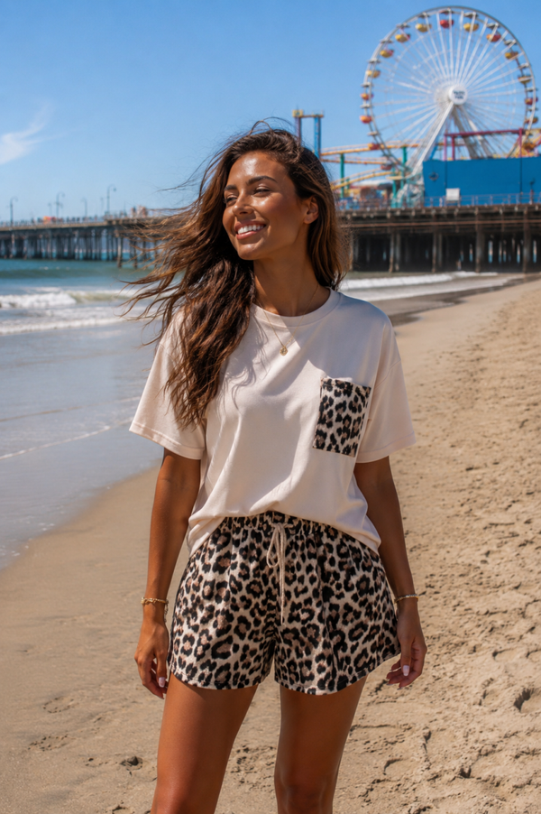 Setje t-shirt + short Leopard