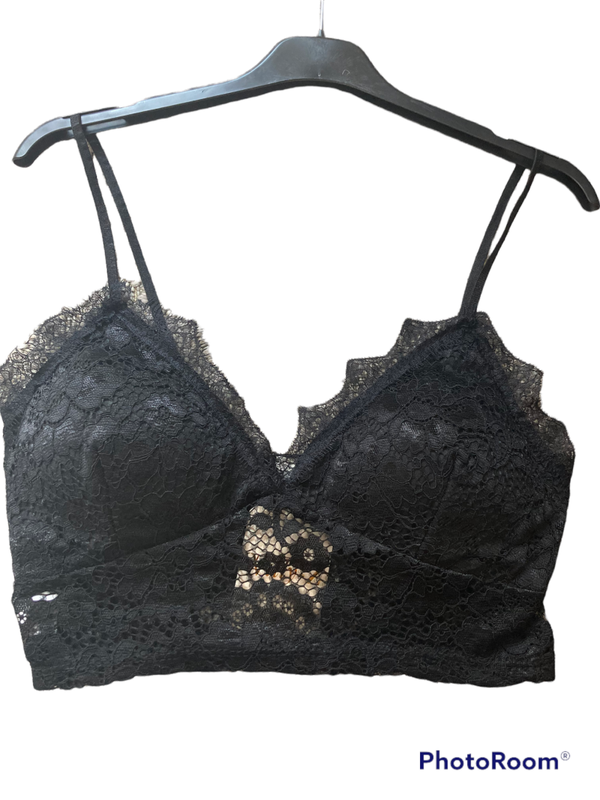 Crop top, lace, black