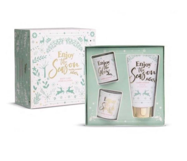 Cadeauset: vanilla scented geurkaarsen en bodywash