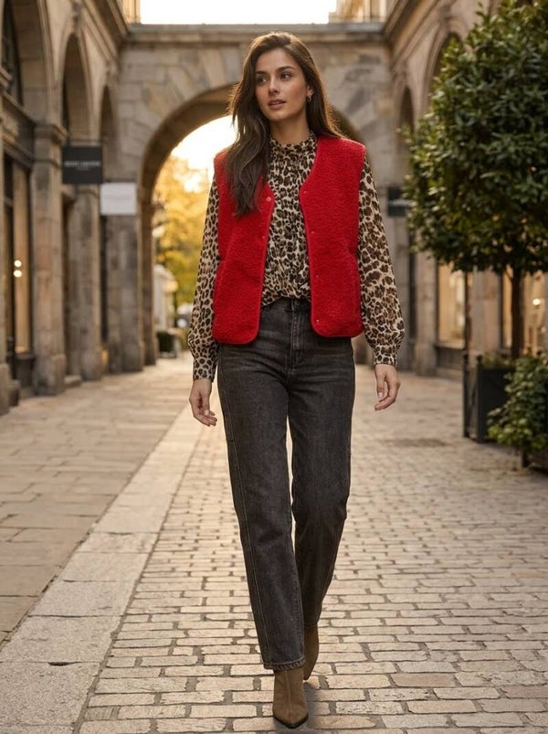 Fall Statement Teddy Gilet - rood