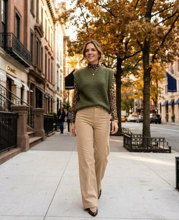 Fall Cozy Knit Debardeur – Olive Green